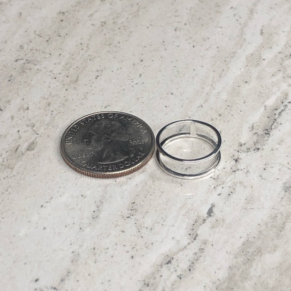 925 Sterling Silver Double Line Midi Ring - Picture 9 of 16